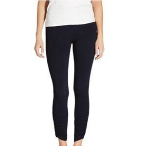 Anthropologie Sundry Leggings Pants Navy Blue Ruched Ankle Scrunch Size 1
